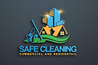 do modern unique power washing, maintenance, home and cleaning logo design