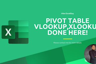 do vlookup, xlookup, pivot table on excel and google sheets