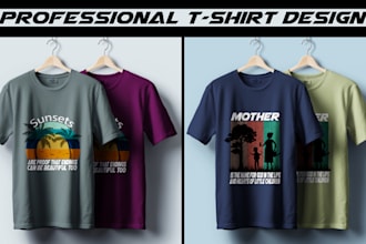 do professional vintage retro tshirt design