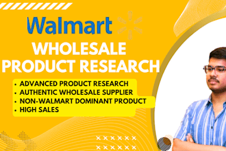 set up walmart wfs wholesale, product research, list product and manage PPC