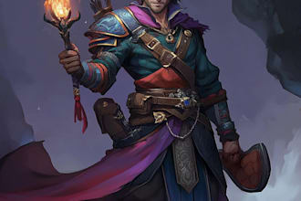 do a game character art concept art in unique style