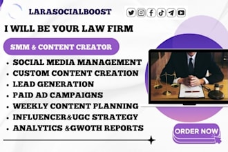 be your law firm social media marketing manager and content creator