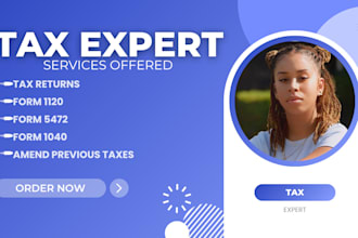 file 1040, 1120, 1065, 5472 tax returns, get tax id, amend US llc taxes