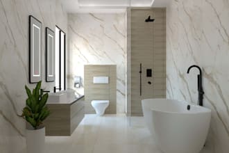design professional realistic bathroom interior