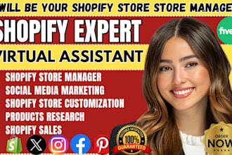 be shopify virtual assistant shopify manager for shopify sales marketing cro VA