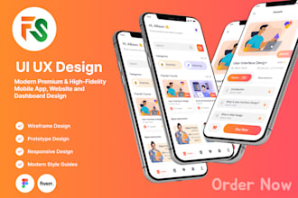 do UX UI design, UX app design, figma dashboard design and website UI design