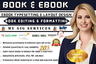 do ebook formatting book editing proofread ebook typesetting and layout design