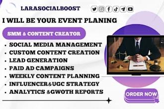 be your event planning social media marketing manager and content creator