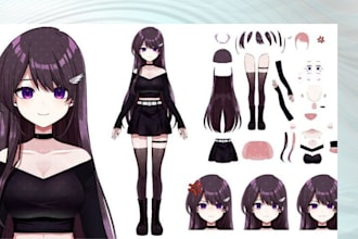 draw your pngtuber, live2d vtuber, anime, twitch, chibi, twitch emotes