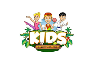 design modern kids sports school and summer camp logo