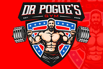 design a mascot custom character fitness gym logo