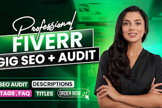 write SEO optimized fiverr gig description, fiverr gig title, gig image