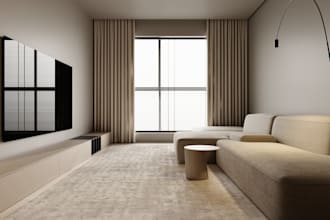 create photorealistic 3d kitchen render for modern interior design