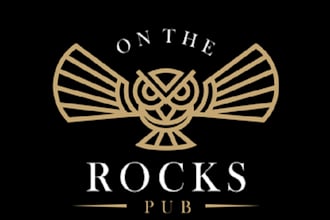 design existing rocks new pub wine logo