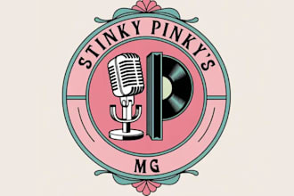 design wonderful magnificent stinky pinkys logo