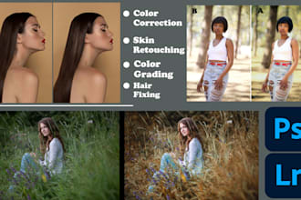 do skin retouching, color grading, all type of editing