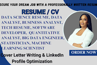 write data science, software analyst, data engineering, cyber security resume cv