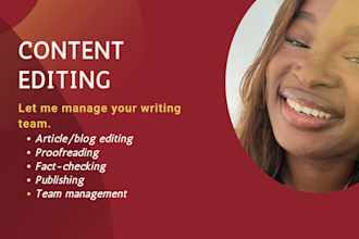 edit, proofread, publish ai content, manage team of writers
