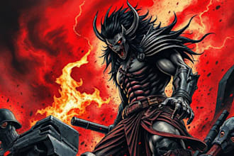 draw manga page dark berserk style art in high quality