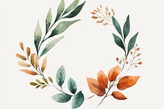 create hand drawn botanical boho logo designs