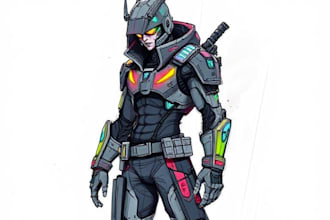 sketch of your character, sci fi fantasy, cyberpunk