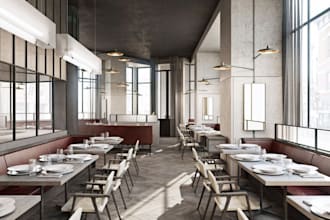 do floor plan, city permit layout of restaurant, office, bar, pe stamp, mep