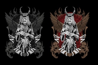 create dark art and black metal hardcore ilustration