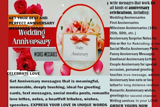 craft perfect, unique, heartfelt anniversary messages for any relationship