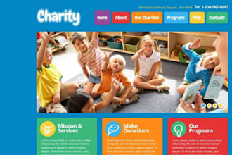 design non profit website for nonprofit charity, donations, ngo, crowdfunding