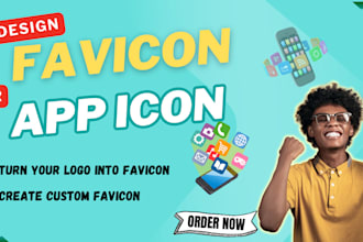design custom favicon, app icon or web icon