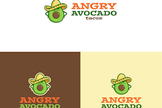 design unique angry avocado logo