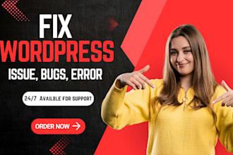 fix wordpress issues, errors, problems or content changes