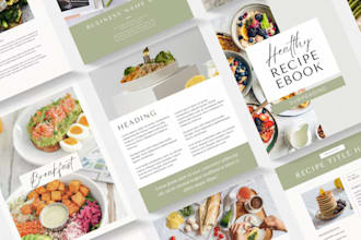 design cookbook recipe ebook, health fitness ebook, gym, medical ebook, guide
