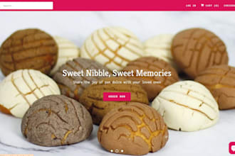 build bakery ecommerce website cookies  shopify store cupcake pastries website