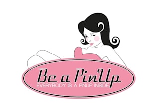 design iconic famous fashion clothing logo with be a pin up