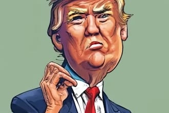 make you political funny cartoon portrait