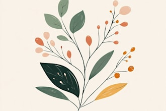design hand drawn botanical feminine logo for you