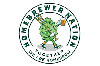 create a custom modern hops brewery company logo design