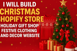 build christmas shopify store festive clothing website holiday store gift store