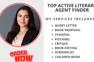 find active literary agent for your screenplay, script writing, movie script