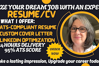 write an ats compliant resume, CV, cover letter, linkedin profile optimization