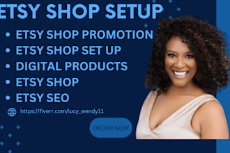 do etsy shop set up creation listing digital products and boost sales ads