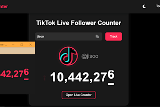 create tiktok realtime follower counter website