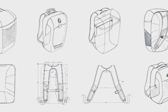create a detailed  design your bag, handbag, backpack