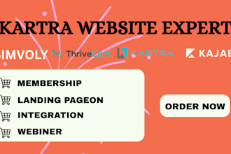 build kartra sales funnel website landing page stuning logo online course