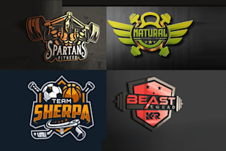 design awesome gym fitness, sports and events logo