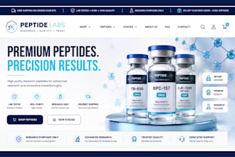 design a premium peptide website for research peptide brands