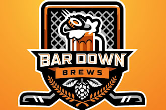 design a mascot premium beer bar sports logo for your brand