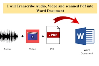 transcribe audios, videos and scanned pdf into word document