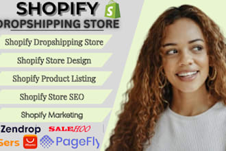 create a trending niche shopify store, dropshipping website or store